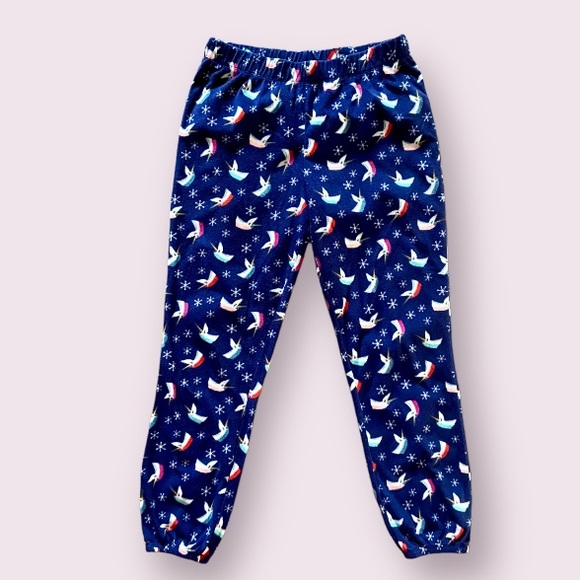 Cat & Jack Winter Fleece Sleepwear Pants in Navy Unicorn Print - Picture 1 of 10